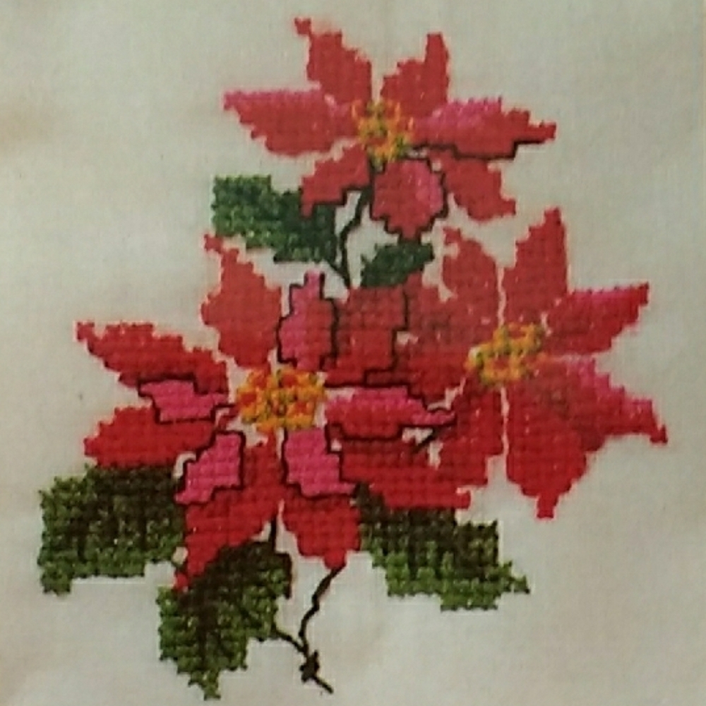 The Creative Circle Pretty Poinsettia Cross Stitch Kit